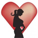 pregnant lady and love heart icon