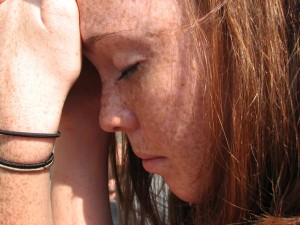 girl with headache