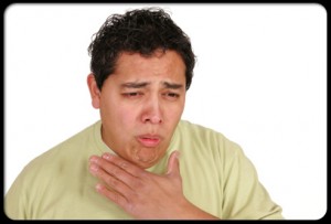 man suffering from chest cold