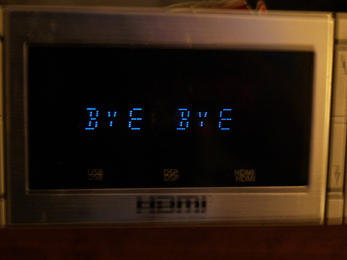 microwave bye bye Displaying words bye bye on microwave window