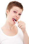 girl brushing teeth
